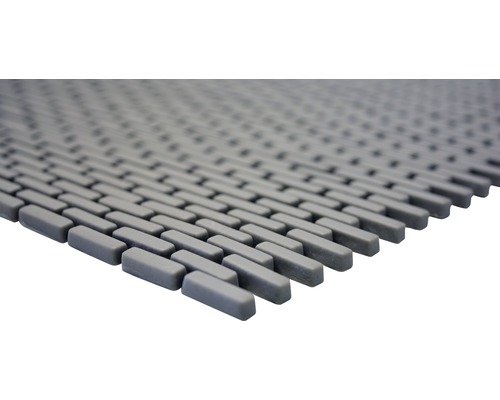 Grå badrumsmatta med rektangulärt mönster