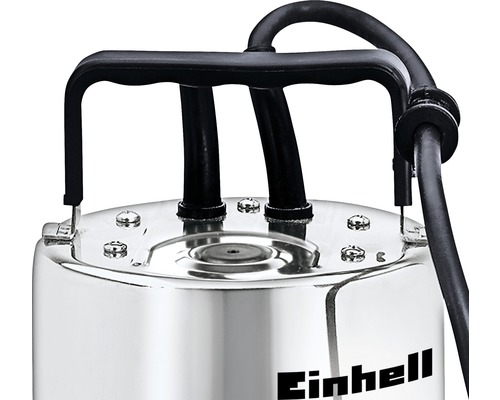 Einhell logotyp på en dränkbar pump
