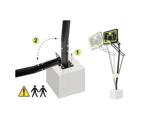 Bild på en basketkorg med monteringsanvisning