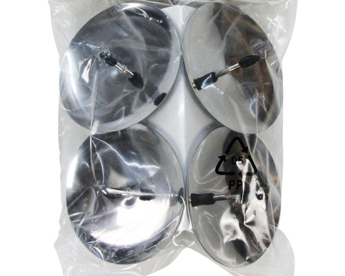 Fyrpack möbelglid i metall med stiftfäste