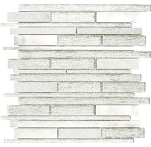 Mosaikplatta av glas och metall