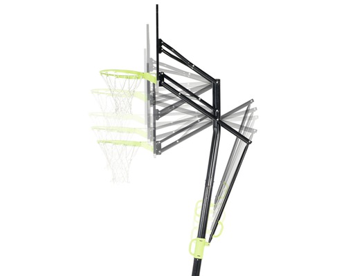 Höjdjusterbar basketkorg med olika höjdinställningar