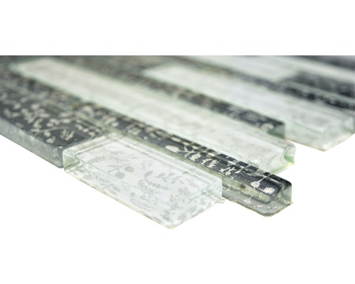 Mosaikplatta av glas med blommönster