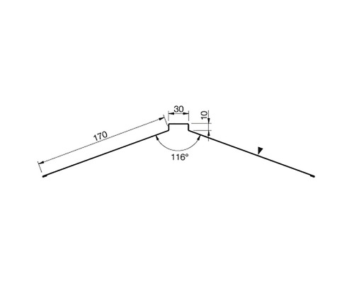 Teknisk ritning av en takprofil med mått