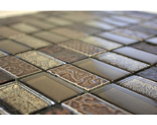 Mosaikplattor av glas och sten, rektangulära