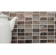 Mosaik glas XCM CRS6 mix brun 30x30 cm