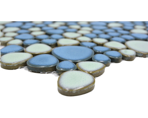 Mosaikplattor i stenlook, blå och grön