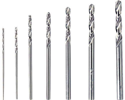 Set med spiralborrar i olika storlekar