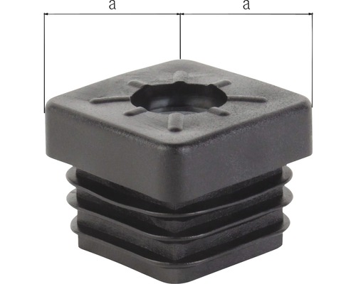 Skyddshätta av plast för fyrkantsrör