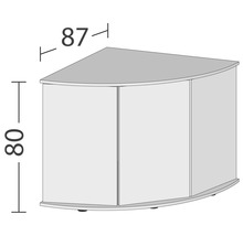 Illustration av ett hörnskåp med måtten 87 gånger 80 centimeter.