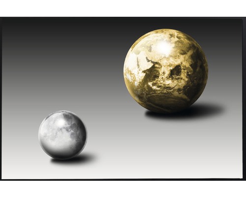 Illustration av jorden och månen