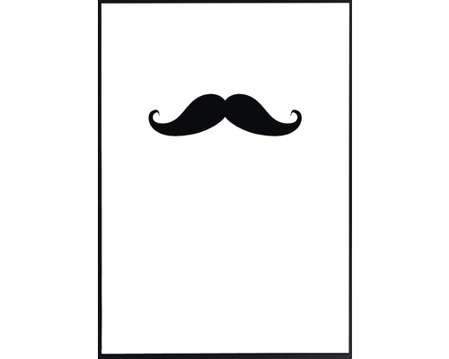 Dekorativ bild med stiliserad mustasch i ram