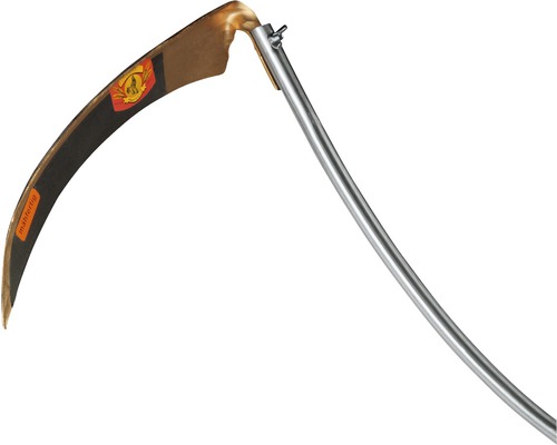 Lies med metallhandtag för att slå gräs och spannmål