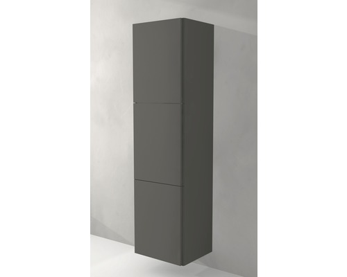 Högt badrumsskåp med tre dörrar för väggmontering