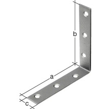 Vinkelbeslag med borrhål för fastsättning
