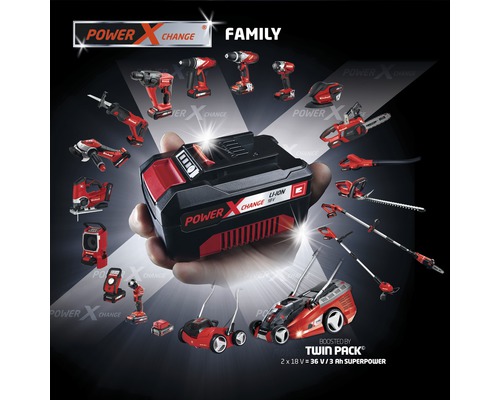 Power X-Change-familj med verktyg och batteri