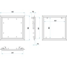 Inspektionslucka skiljevägg Alumatic F/EI30 med 12,5 mm GKF-inlägg och säkerhetsanordning 80x50cm-thumb-2