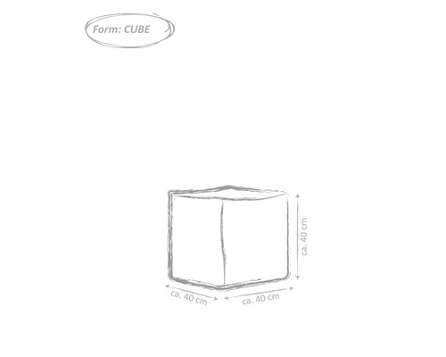 Bild av en kub med måtten cirka 40 cm