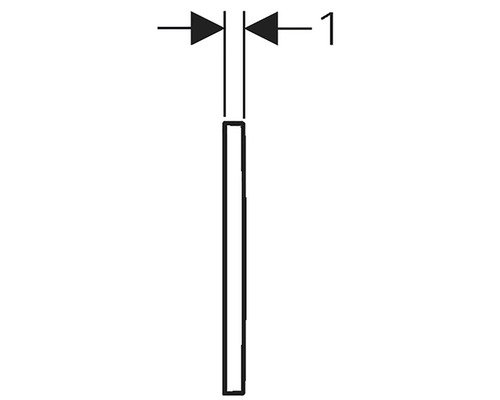 Teknisk ritning av en tätning med en bredd på en millimeter