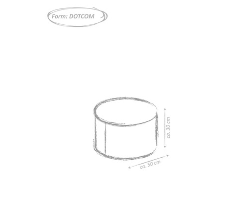 Skiss av en rund pall med måtten cirka 50 gånger 30 centimeter