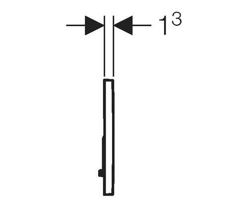 Teknisk ritning av en 13 millimeter bred platta