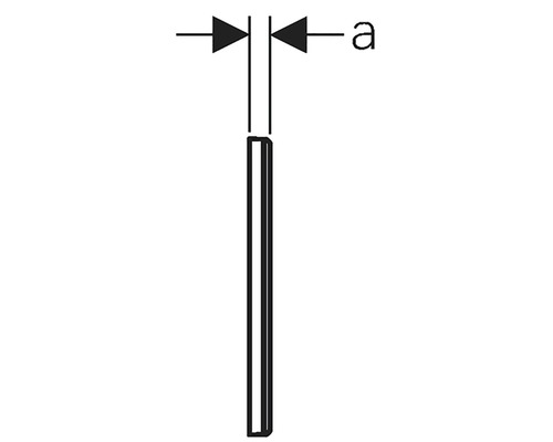Teknisk ritning med dimension a
