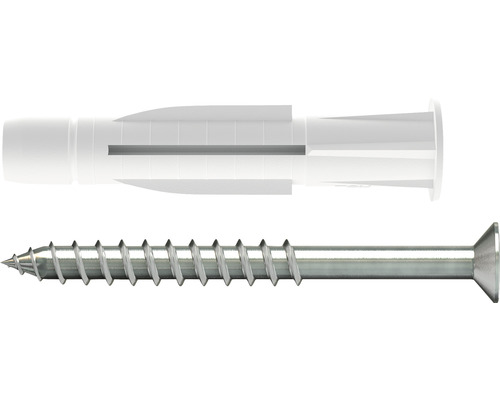 Plugg med skruv i plast