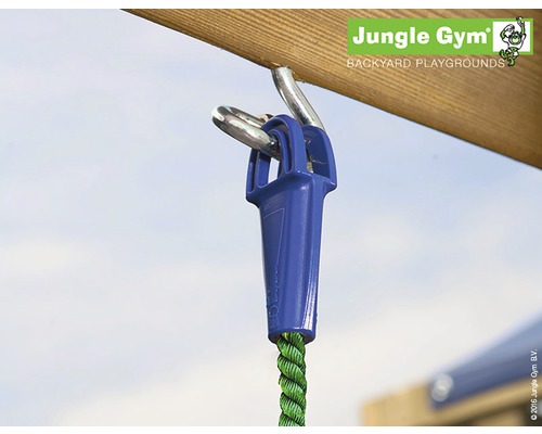 Jungle Gym gung krok med rep för fastsättning på en träbjälke