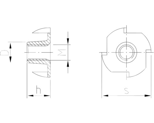 Teknisk ritning av ett fräshuvud med måttangivelser