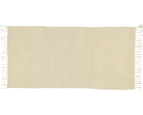Rektangulär matta av textil med fransar