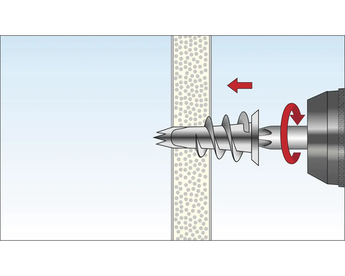 Illustration av en plugg som fästs i en vägg