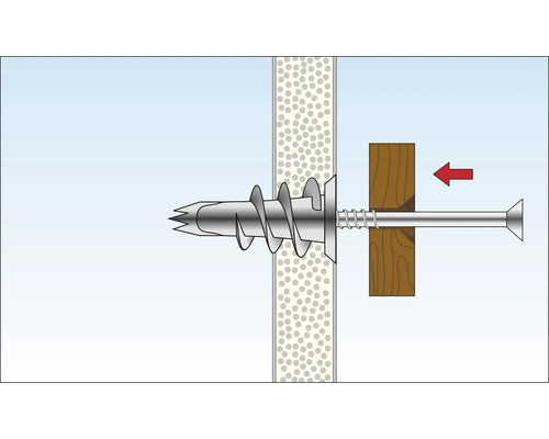 Illustration av en gipsankarmontering i en vägg