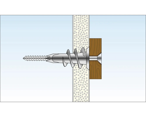 Illustration av en skruv med plugg i en väggfäste