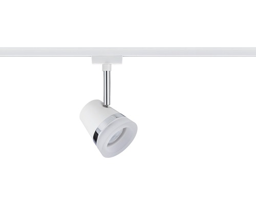 Vit skenspotlight med kromdetalj