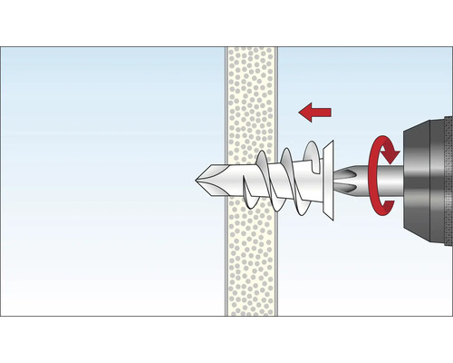 Illustration av installation av en expander i en vägg