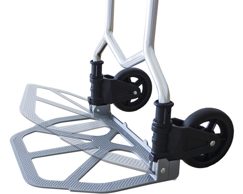 Detaljvy av en trappkärra med fällbar lastyta