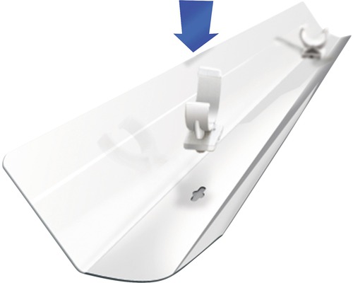 Installationskanal med fästklämmor och pil