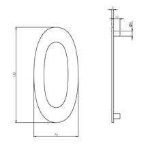 Teknisk ritning av en oval spegel med dimensioner