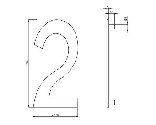 Teknisk ritning husnummer 2 med mått
