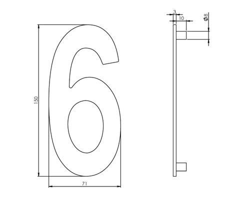 Teknisk ritning av husnummer 6 med dimensioner