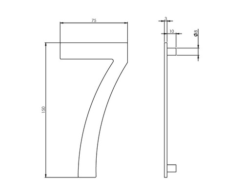 Teknisk ritning av husnummer Sju med dimensioner