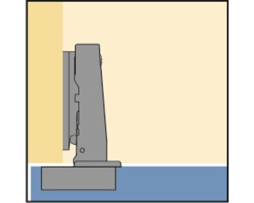 Skåpdörrsgångjärn fäst på en skåpdörr