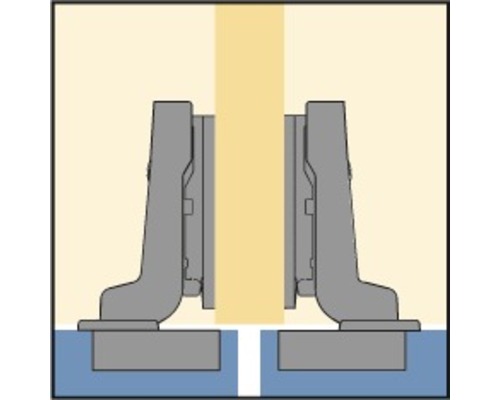 Montering av en möbeldörr gångjärn