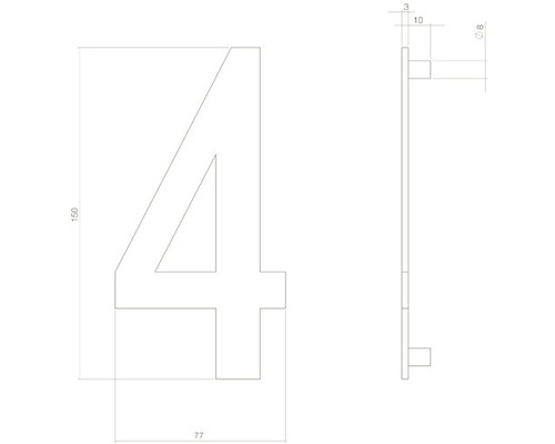 Teknisk ritning av husnummer 4 med måttangivelser