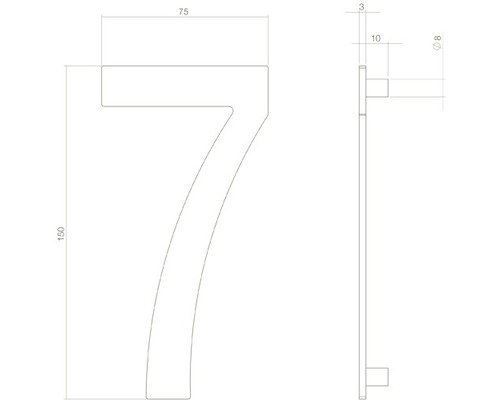 Teknisk ritning av husnummer Sju med dimensioner