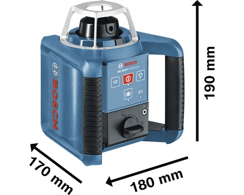 Bosch GRL 300 HV Professional rotationslaser med dimensioner
