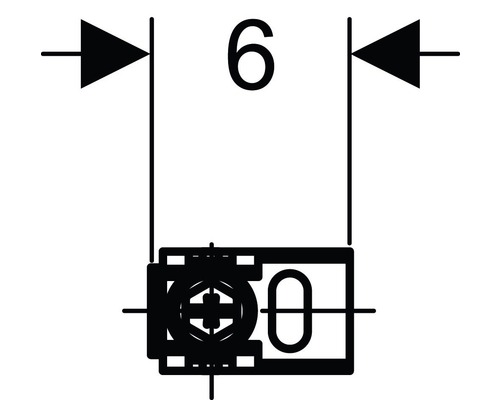 Schematisk ritning: 6 millimeters borrdjup