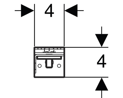 Teknisk ritning med mått på 4 cm