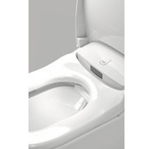 Närbild av toalett med bidéfunktion