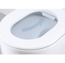 Närbild av en toalett med spolningsfunktion